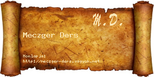 Meczger Ders névjegykártya